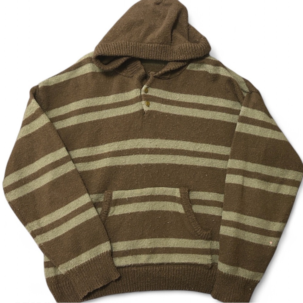 Striped Green Hooded Sweater